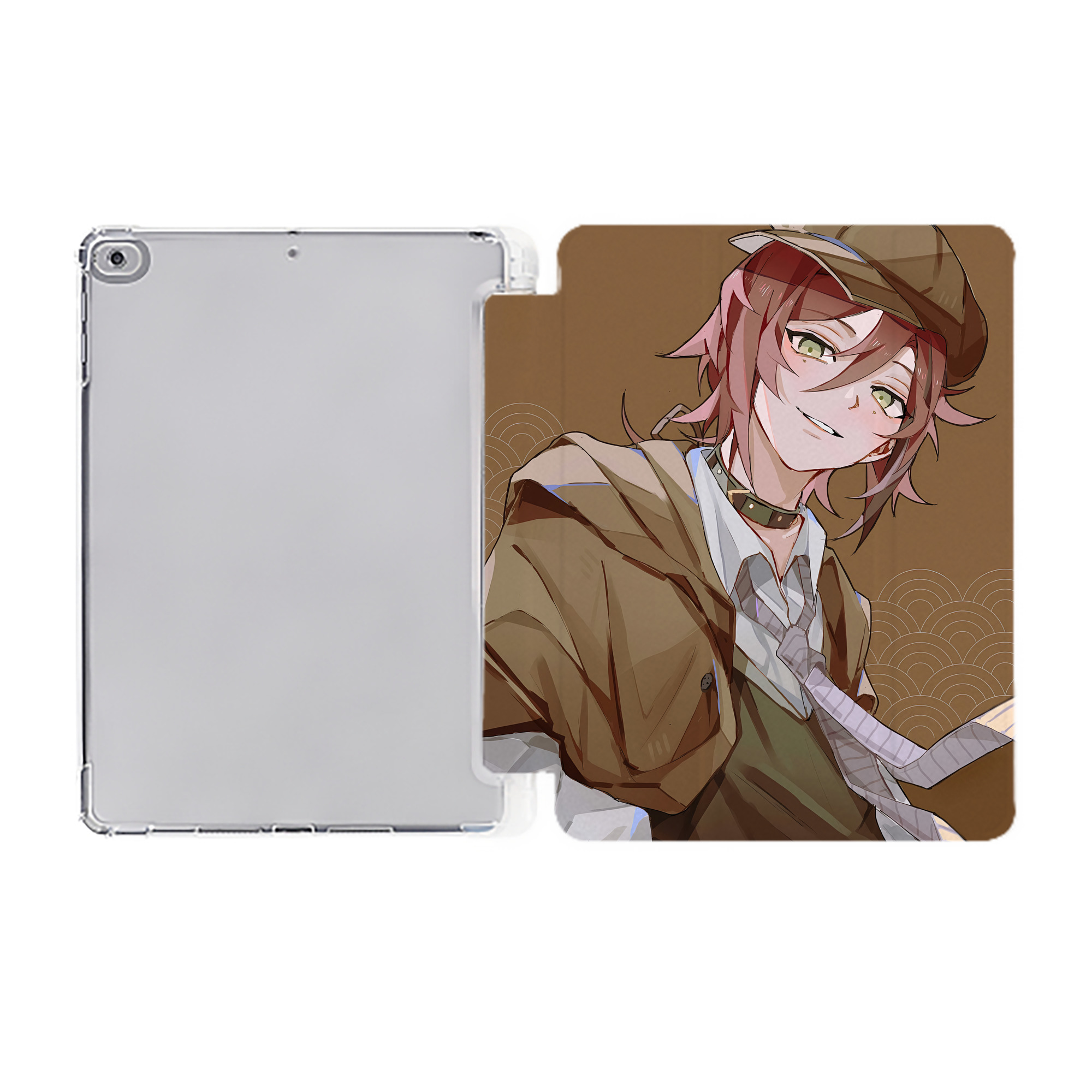 （画像用） 文豪ストレイドッグス Bungo Stray Dogs IPad ケース ペン収納付き 三つ折りスタンド PUレザー×シリコン 対応機種9.5/10.5/10.9インチ